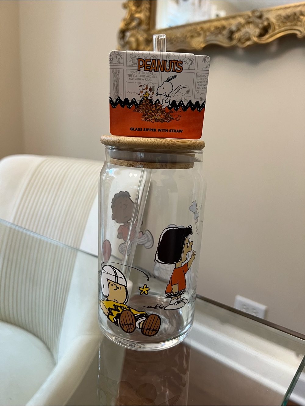 Peanuts Football Glass Tumbler